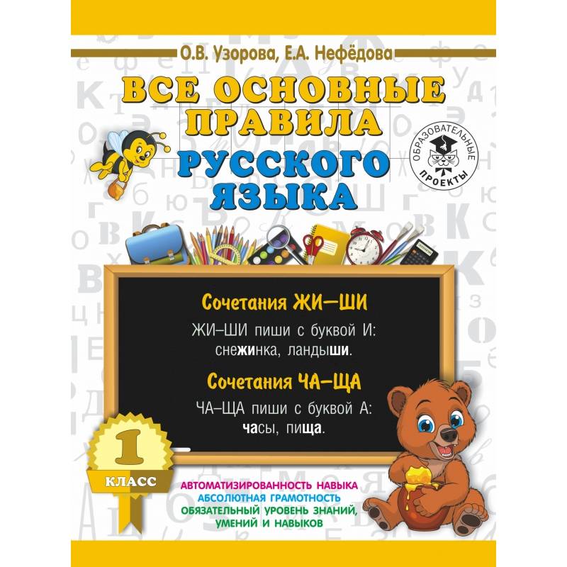 Все основные правила русского языка. 1 класс Все основные правила русского языка. 1 класс