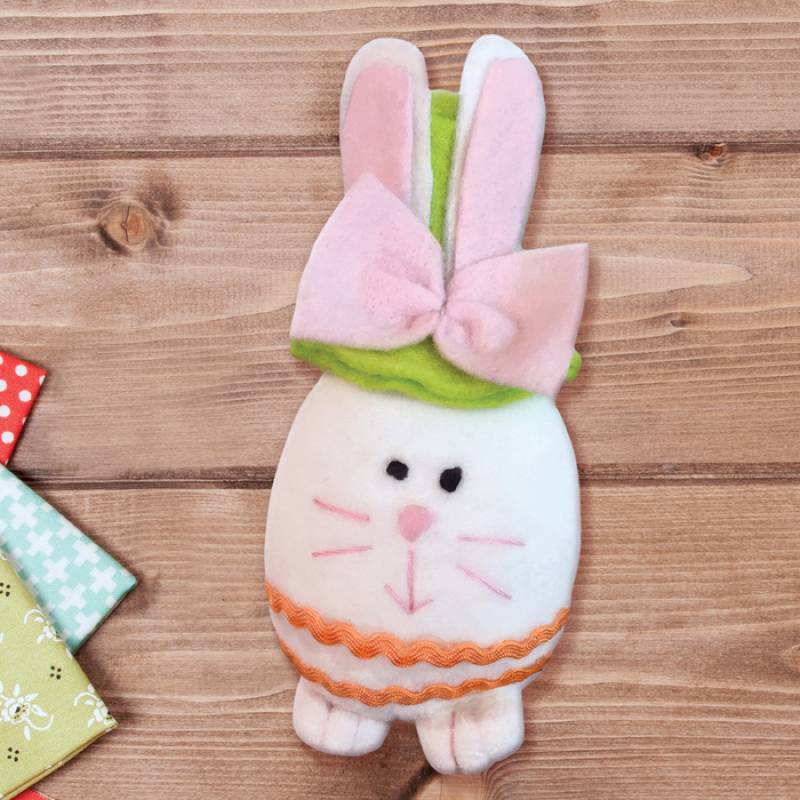 Игрушка из фетра 'Зайчик в шляпке', 4x6x13 см, цвет зеленый