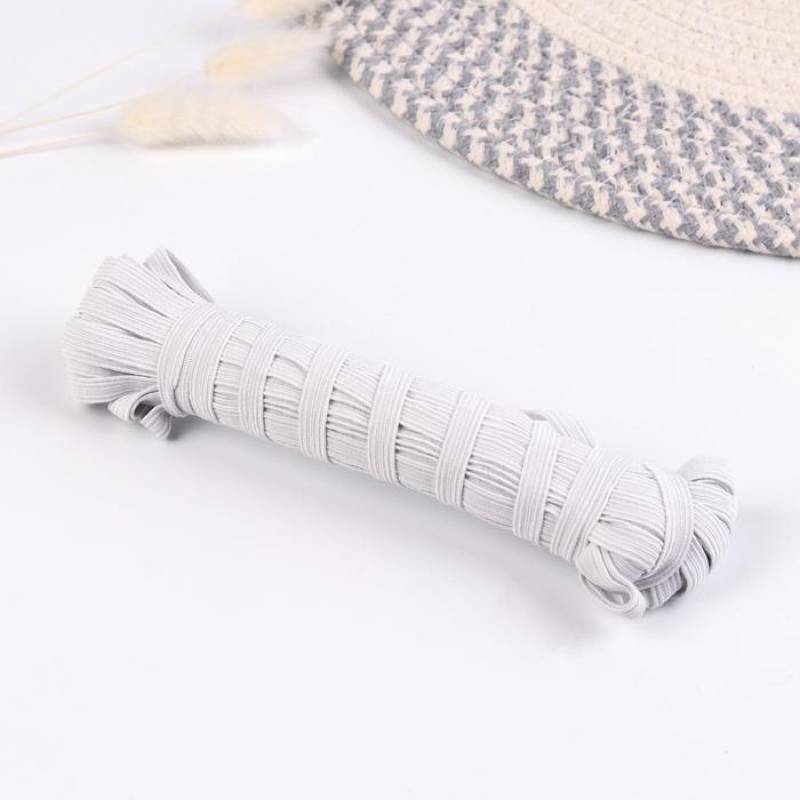 Резинка эластичная, 8 мм, 10 ± 1 м, цвет белый