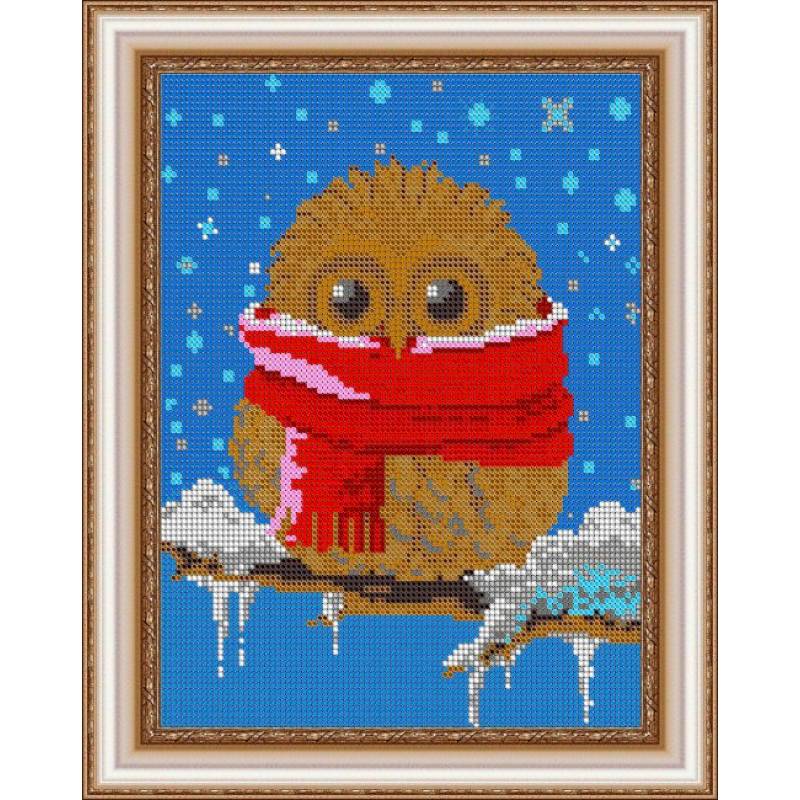 «Светлица» набор для вышивания бисером №493П «Зимняя совушка» бисер Чехия 19x24 см «Светлица» набор для вышивания бисером №493П «Зимняя совушка» бисер Чехия 19x24 см