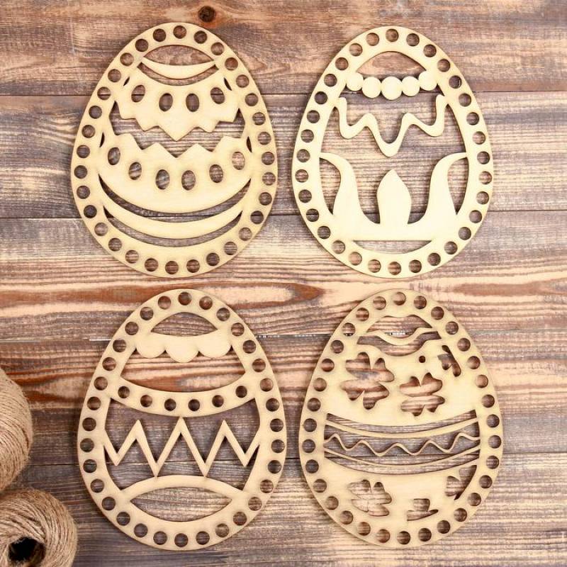 Набор заготовок для вязания 'Яйцо Пасхальное' (4 в 1), МИКС, донышко, 20x16 см, d=10 мм Набор заготовок для вязания 'Яйцо Пасхальное' (4 в 1), МИКС, донышко, 20x16 см, d=10 мм