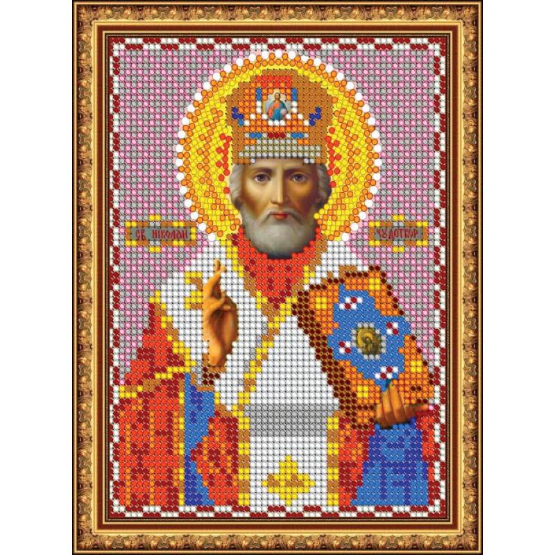 «Светлица» набор для вышивания бисером 8374М «Св. Николай Чудотворец» бисер Чехия 12x16см