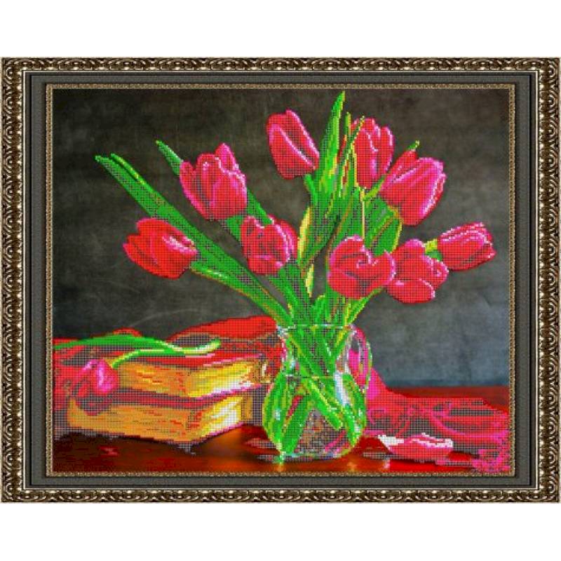 «Светлица» набор для вышивания бисером №245 «Букет тюльпанов» бисер Чехия 48,2x39 см «Светлица» набор для вышивания бисером №245 «Букет тюльпанов» бисер Чехия 48,2x39 см