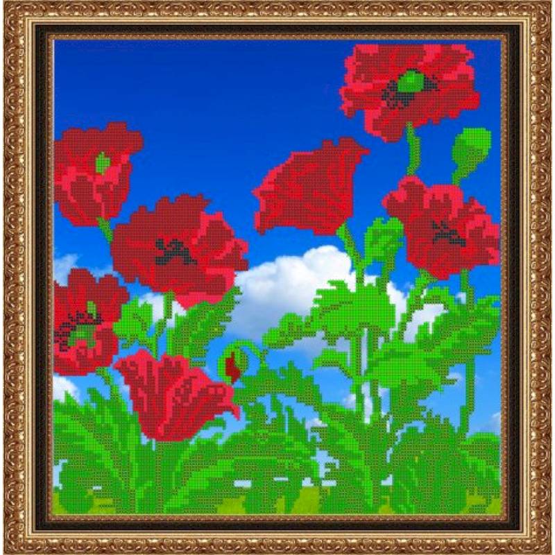«Светлица» набор для вышивания бисером №029 «Маки» бисер Чехия 32,9x33,2 см «Светлица» набор для вышивания бисером №029 «Маки» бисер Чехия 32,9x33,2 см