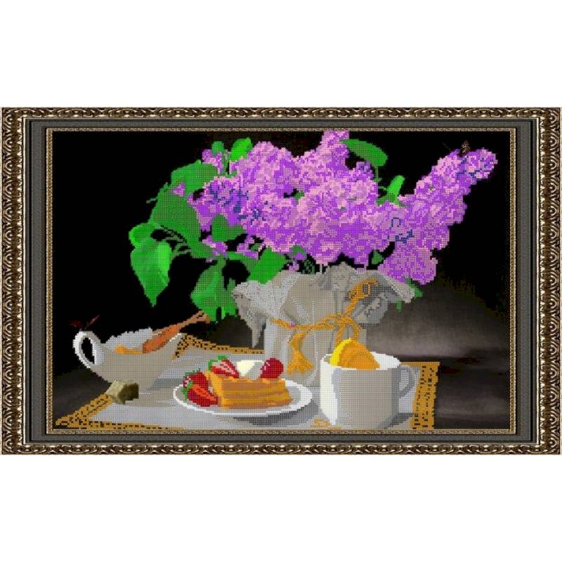 «Светлица» набор для вышивания бисером №079 «Сирень» бисер Чехия 49,9x30,7см «Светлица» набор для вышивания бисером №079 «Сирень» бисер Чехия 49,9x30,7см