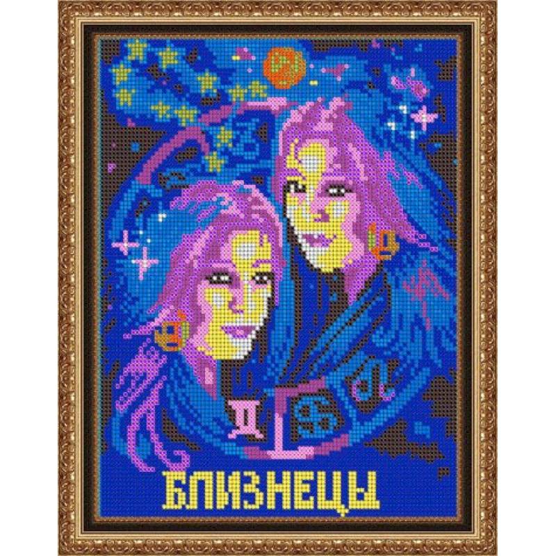 «Светлица» набор для вышивания бисером №472П «Близнецы» бисер Чехия 19x24 см