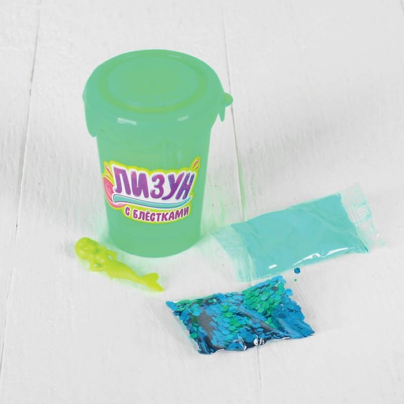 Набор 'Слим с блестками и игрушкой своими руками', цвет зеленый