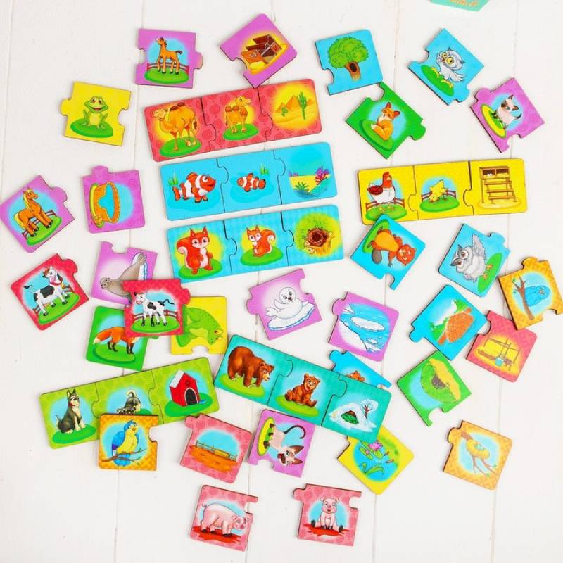 Набор 'Мама, малыш, жилище', (пазл-тройной), элемент 5,5 x 5,5 см, 16 мини-пазлов Набор 'Мама, малыш, жилище', (пазл-тройной), элемент 5,5 x 5,5 см, 16 мини-пазлов