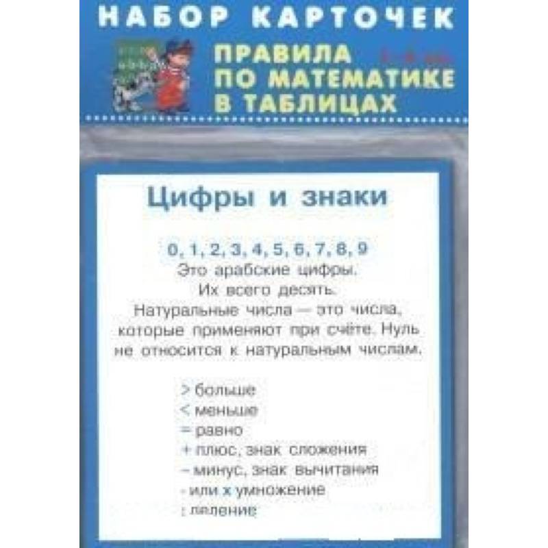 Правила по математике. 1-4 классы. Комплект из 28 карточек Правила по математике. 1-4 классы. Комплект из 28 карточек