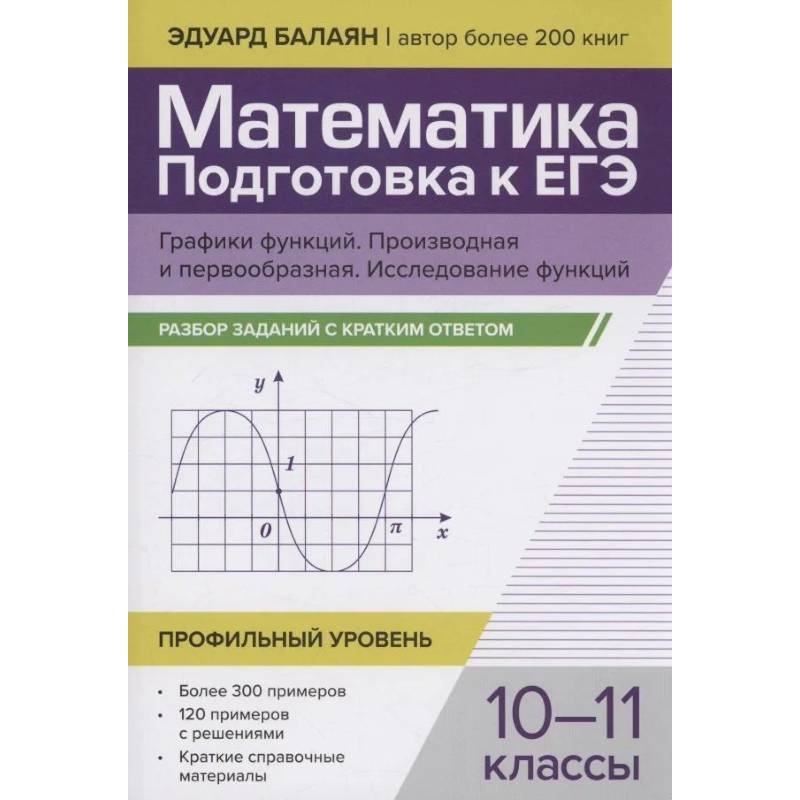 Математика. Подготовка к ЕГЭ. Графики функций. Производная и первообразная. Исследования функций. 10-11 классы