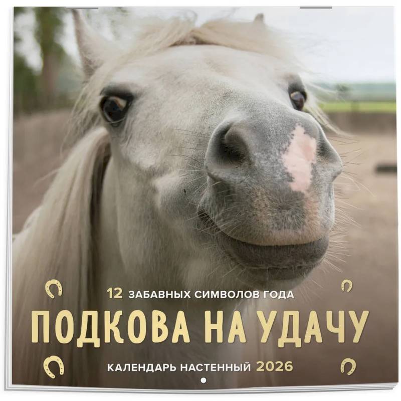 Подкова на удачу. 12 забавных символов года. Календарь настенный на 2026 год (300х300 мм)