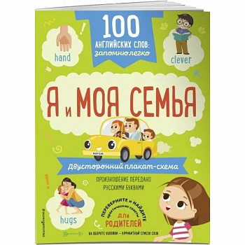 100 английских слов: запомню легко. Я и моя семья двусторонний плакат-схема 100 английских слов: запомню легко. Я и моя семья двусторонний плакат-схема