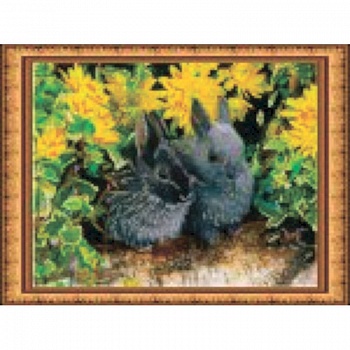 «Светлица» набор для вышивания бисером №058 «Кролики» бисер Чехия 36x27см
