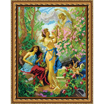 «Светлица» набор для вышивания бисером №196 «В саду» бисер Чехия 19x24см