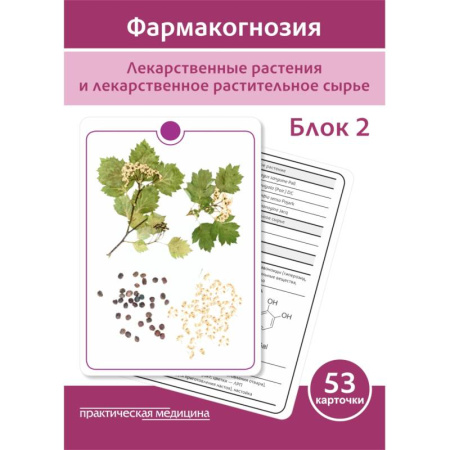 Медицинские энциклопедии и справочники, книга Фармакогнозия. Блок 2 (53 карточки). Лекарственные растения и лекарственное растительное сырье. Учебное пособие202 купить по скидке