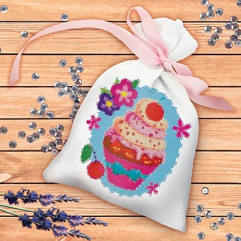 Вышивка крестиком на мешочке 'Сладкое настроение', 20x30 см Вышивка крестиком на мешочке 'Сладкое настроение', 20x30 см