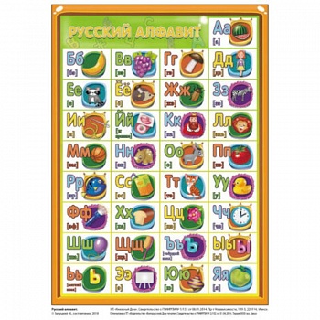Русский алфавит. Плакат, формат А5 (2522)
