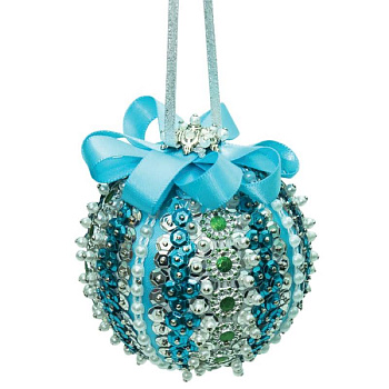 Шар новогодний из пайеток 'Серебряный ', d=7 см