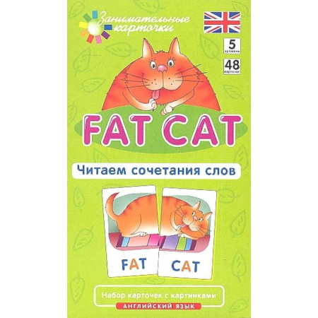 Английский язык, книга Игровой развивающий набор: Толстый кот. Fat Cat. Читаем сочетания слов. Английский язык. купить по скидке