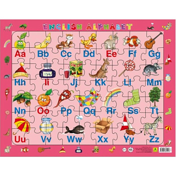 Алфавит английский. Детский пазл на подложке