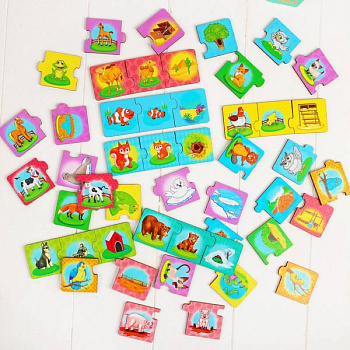 Набор 'Мама, малыш, жилище', (пазл-тройной), элемент 5,5 x 5,5 см, 16 мини-пазлов Набор 'Мама, малыш, жилище', (пазл-тройной), элемент 5,5 x 5,5 см, 16 мини-пазлов