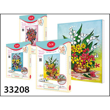 33208 Роспись холст 'ЦВЕТЫ' 18*24см 3 в асс.
